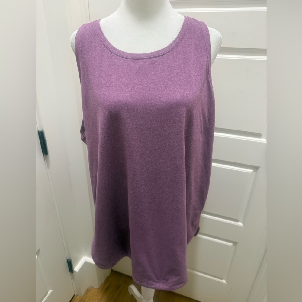 Calia. Cut Out Rounded Hem Tank. Purple. Size XXL.